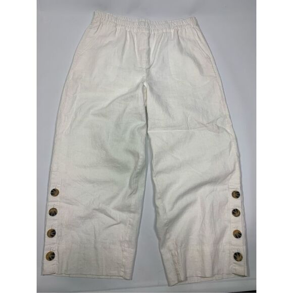 John Mark Linen blend wide leg crop pant size medium - Picture 5 of 7